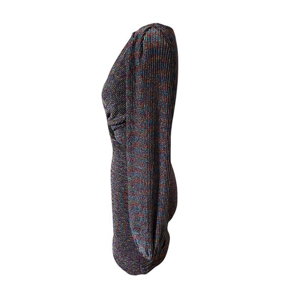 Ronny Kobo Pleated Rainbow Metallic Mini Party Dress Size XS X-Small - Picture 3 of 7